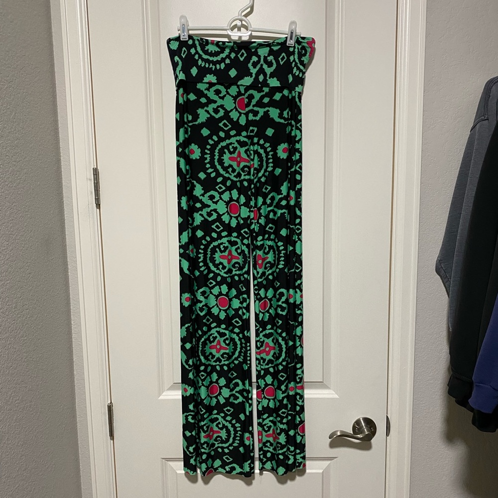 Paisley Rooster Yoga Pants L